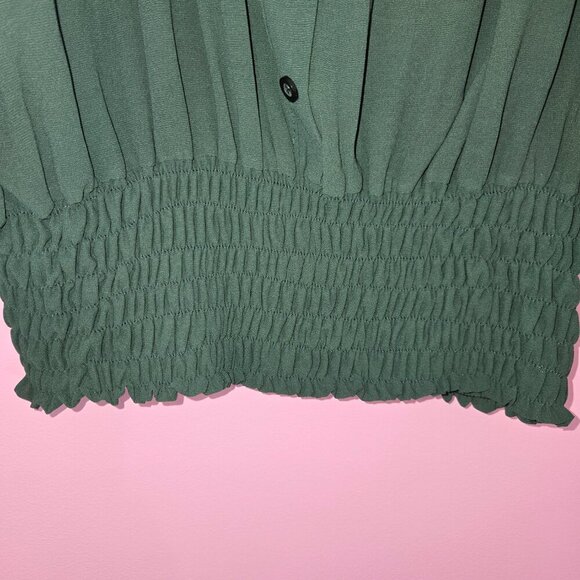 Ice Cube Dolman-Sleeve button up Top in forest green, size XS, Made In ITALY - Picture 4 of 12